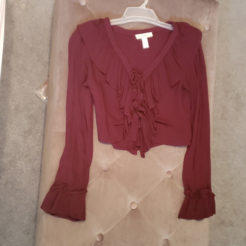 Maroon Crop top shirt